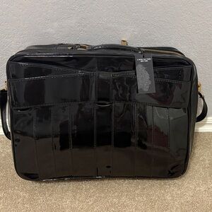 Zac Posen Black Patent Leather Laptop Bag